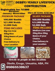 ITEMS INCLUDES Big live cow 50kg rice 50kg beans of your choice Free delive_20260103_162819_0000